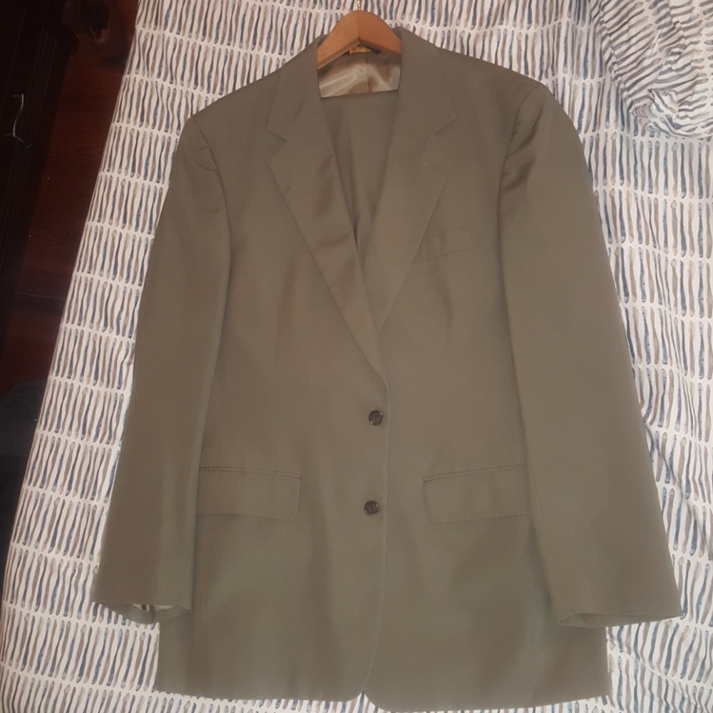 Brooks Brothers light olive 2 button suit